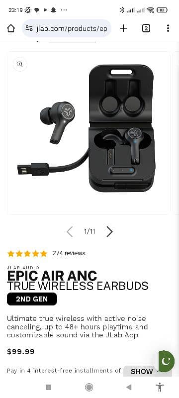 Jlab Epic Air  ANC  USA brand 2