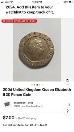 Twenty pence  coin