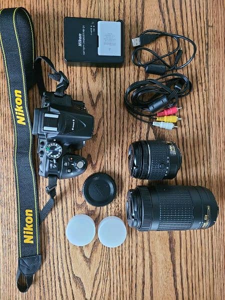 DSLR NIKON D53 COMPLETE BOX WITH TWO LENS 0