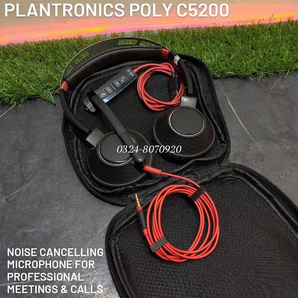 Plantronics Poly RedWire 5220 Wired Headset Noise Cancelling Mic 5200 0