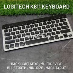 Logitech K811 Wireless Bluetooth Back Light Rechargeable Keyboard Mac