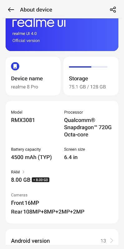 For sale realme 8 pro 7