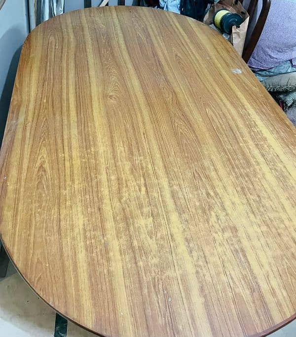 Wood dining table with 6 chairs 1