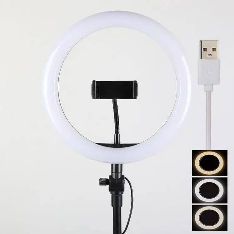 26 CM selfie LED Ring Light With Ball Head Mobile Holder 3 Colour 2