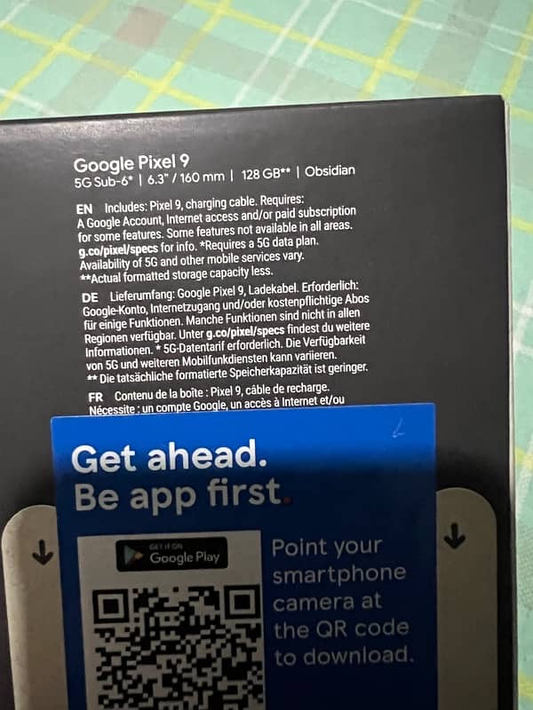 Google Pixel 9 128GB Box Pack Non PTA 2