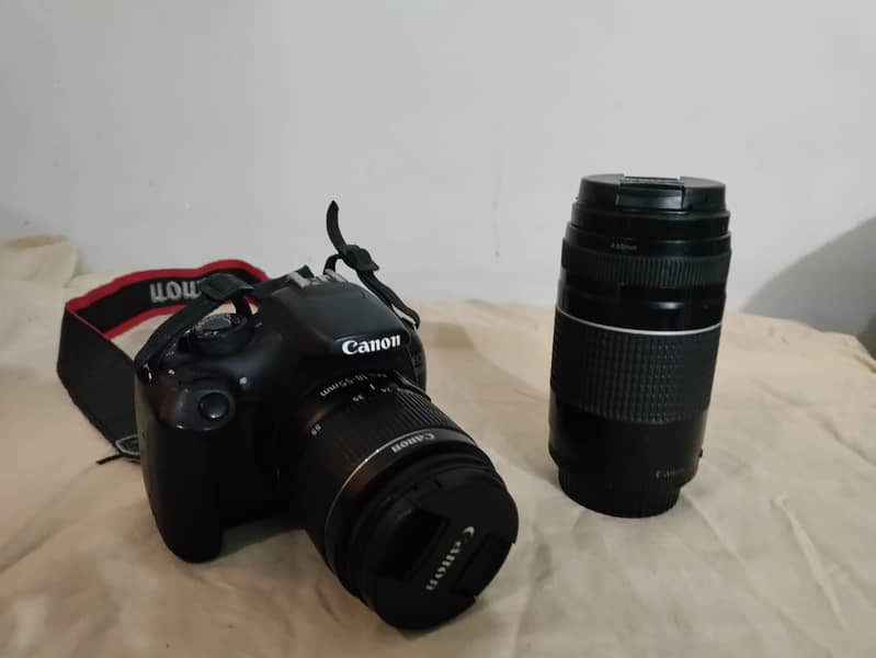 Canon 1200D with 18-55 and 75-300 lens 10/9 Condition 4