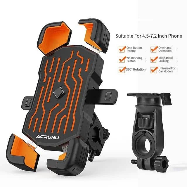 Acrunu Motorcycle Phone Holder MTB Waterproof Cell Phone Holder Bike 6