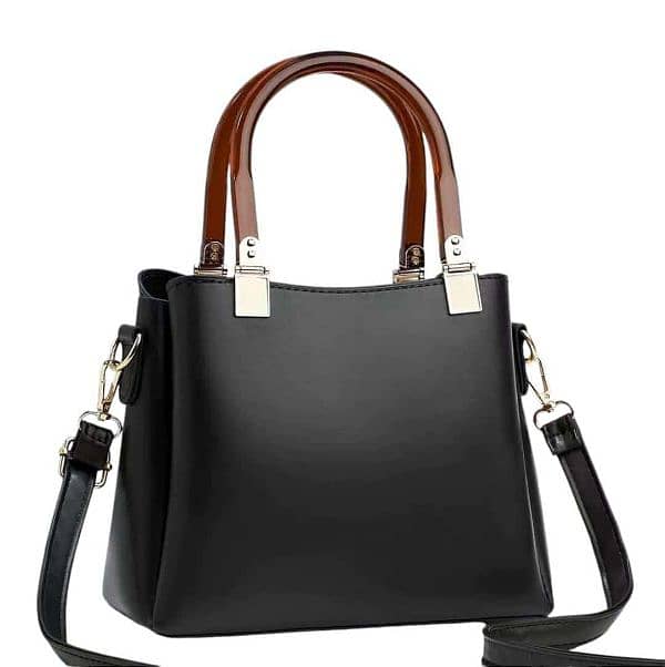 Women's Leather Plain Shoulder Bag 2