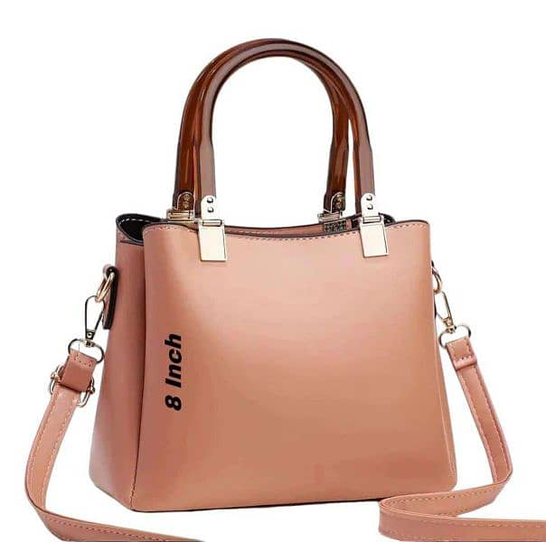 Women's Leather Plain Shoulder Bag 4