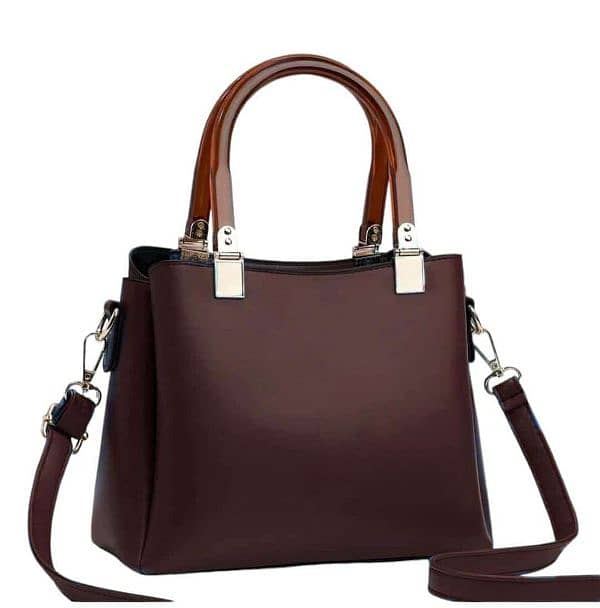 Women's Leather Plain Shoulder Bag 5