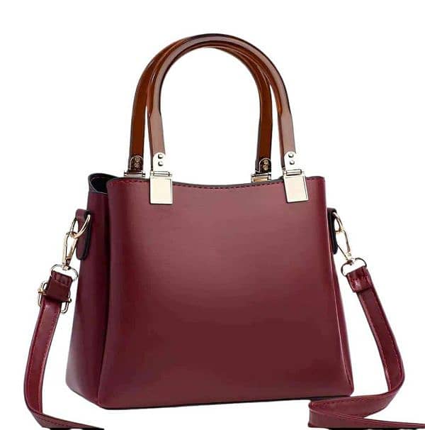 Women's Leather Plain Shoulder Bag 6