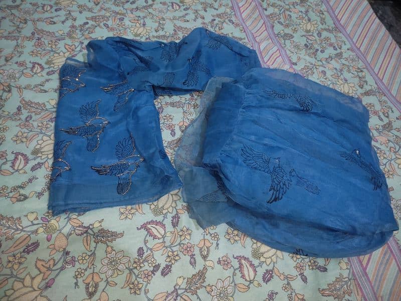 Blue organza embroidered skirt Shirt 17