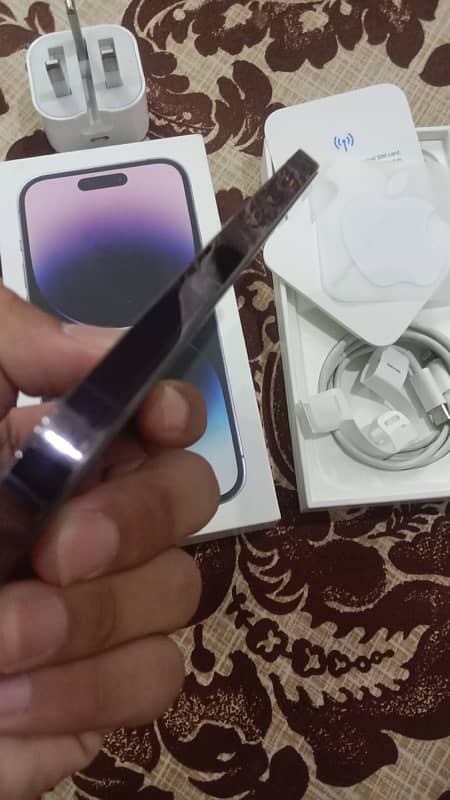 I phone 14 pro with box very good condition first hand use 2