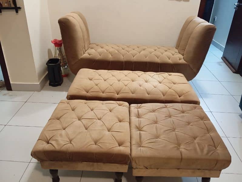 deewan, settee with puffies for sale 1