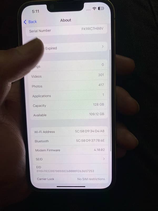 iphone 13 pro  128 (GB) non pta fu 9