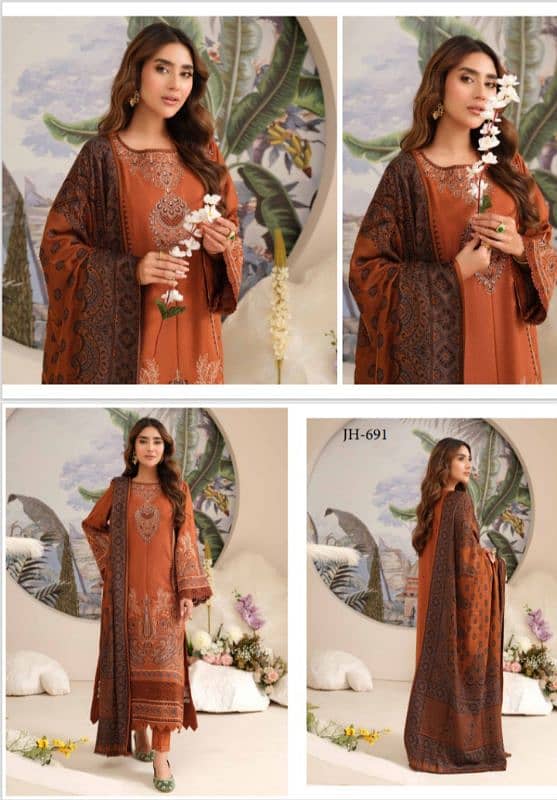 women UNSTITCHED/ 3pc suit/winter collection 4