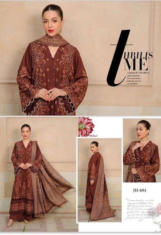 women UNSTITCHED/ 3pc suit/winter collection 5