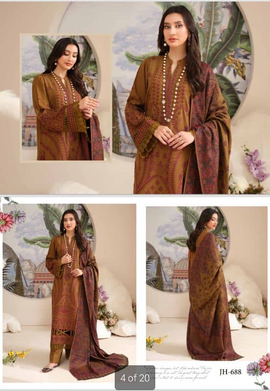 women UNSTITCHED/ 3pc suit/winter collection 8