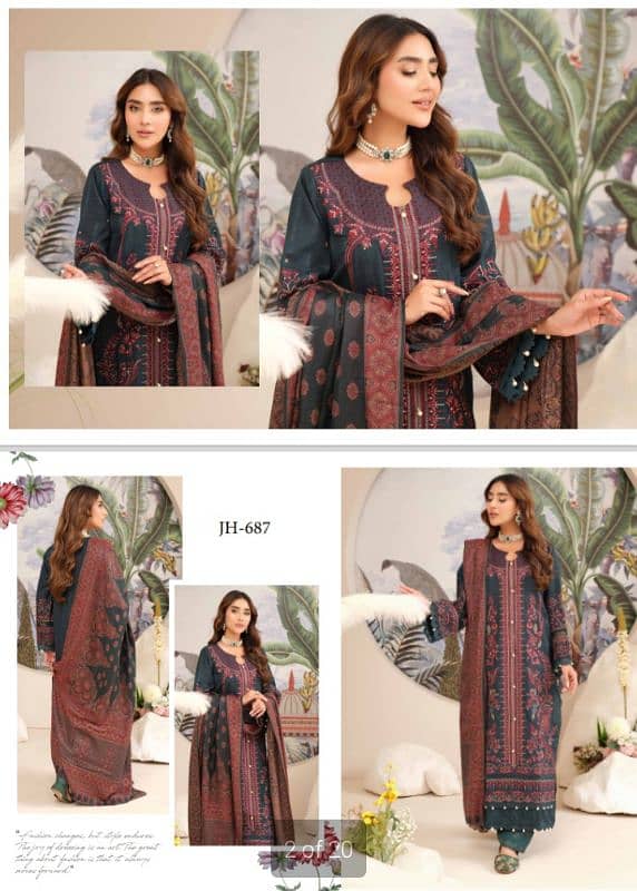 women UNSTITCHED/ 3pc suit/winter collection 9