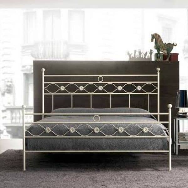 Iron bed / iron bed dressing side table / Double bed /Bed /  Furniture 2