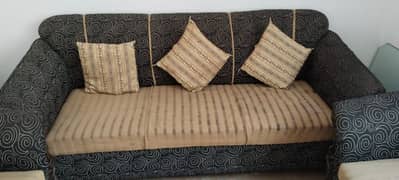 5 seater sofa and showcase