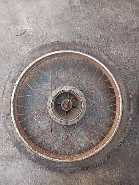 Bike rim, hub, tyre tube 1