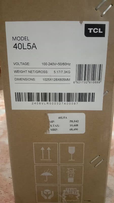 TCL ANDROID 40" just box open full warranty 40L5A 0321/7272192 8