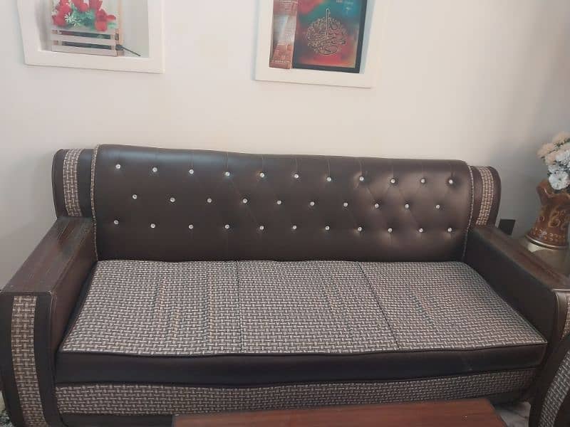 2 single sofa and 1 double sofa wooden sofa 1