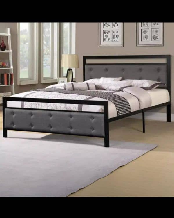 Iron bed / iron bed dressing side table / Double bed /Bed / Furniture 3