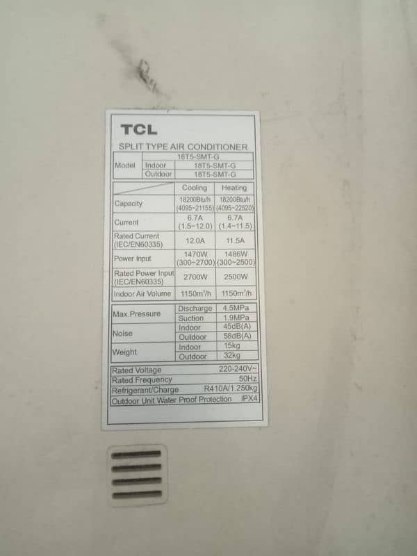 TCL t5 smt 1.5 ton full inverter AC 03452320087 2