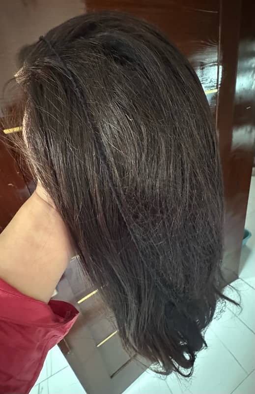 only once used human hair wig in natural black 2