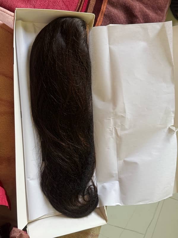 only once used human hair wig in natural black 4