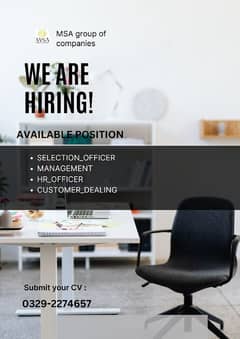 NEED OFFICE WORK STAFF BOTH MALE & FEMALE APPLYING