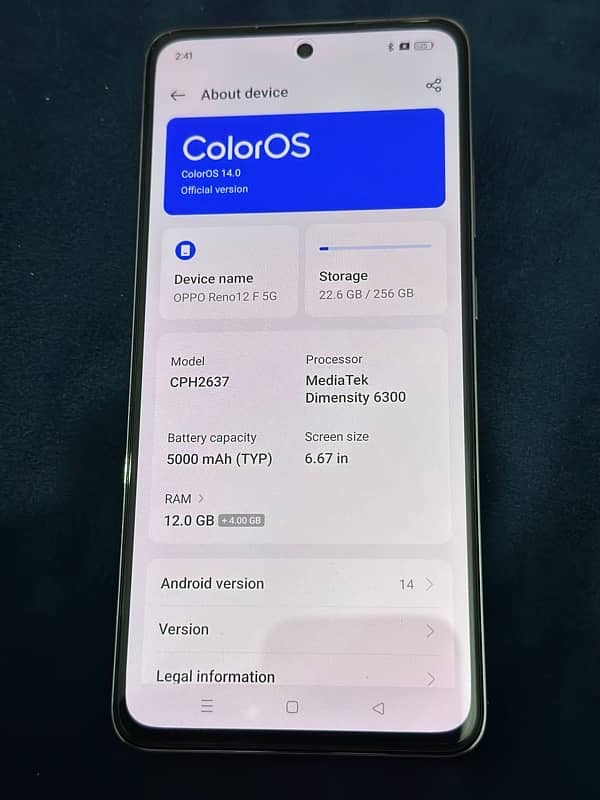 Jast box open oppo reno 12/256 gb 1