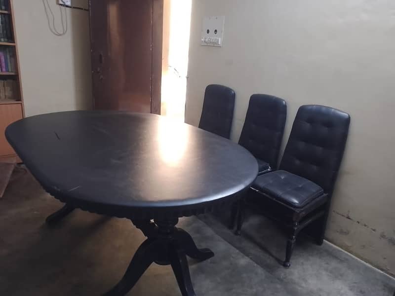 Black Dining Table with 6 Chairs 6