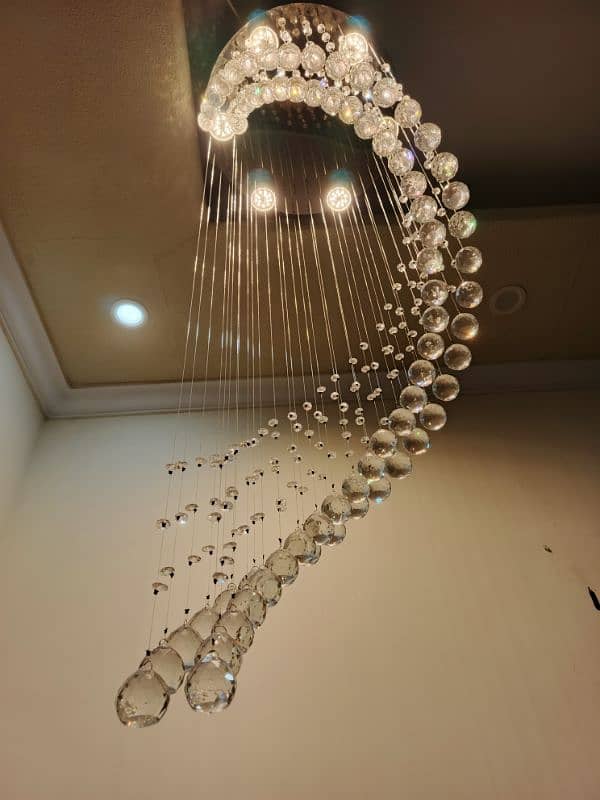 Spiral crystal chandelier fanoos LED 0