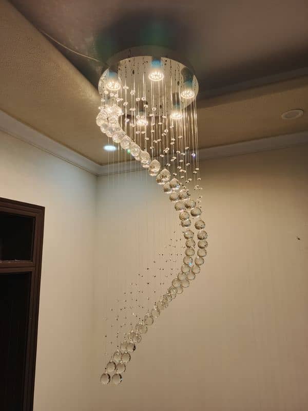 Spiral crystal chandelier fanoos LED 1