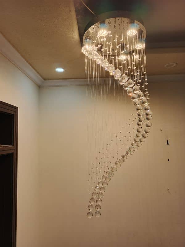 Spiral crystal chandelier fanoos LED 2