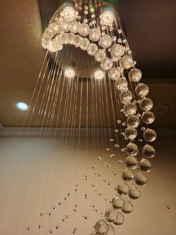 Spiral crystal chandelier fanoos LED 3