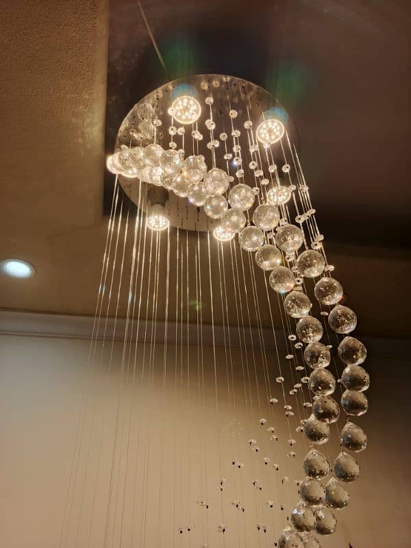 Spiral crystal chandelier fanoos LED 4