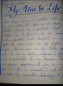 handwriting  assignment work