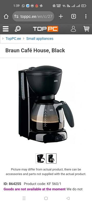 Braun coffee maker 0