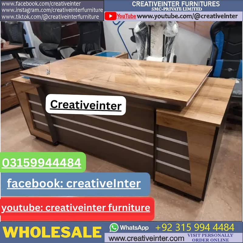 Modern Executive office table L shape Desk CEO Manager Chair Furnitur 7