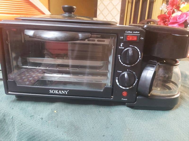 3in1 mini toaster oven coffee Maker Breakfast Machine oven 0