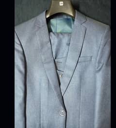 three piece pent coat blue