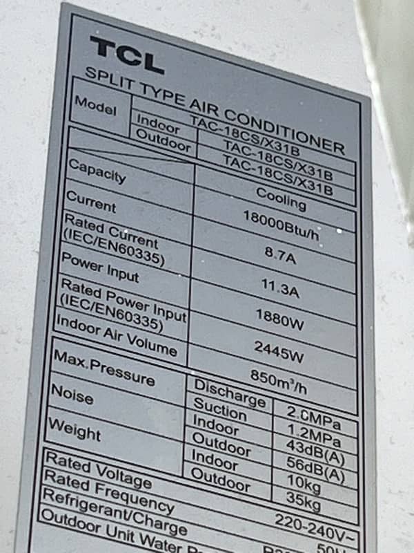 TCL 1.5 ton perfect working non-inverter 1