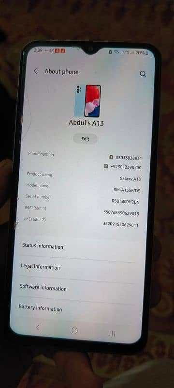 Samsung Galaxy A13 PTA APPROVED 4 GB Ram 64 GB Rom not a single fault 5