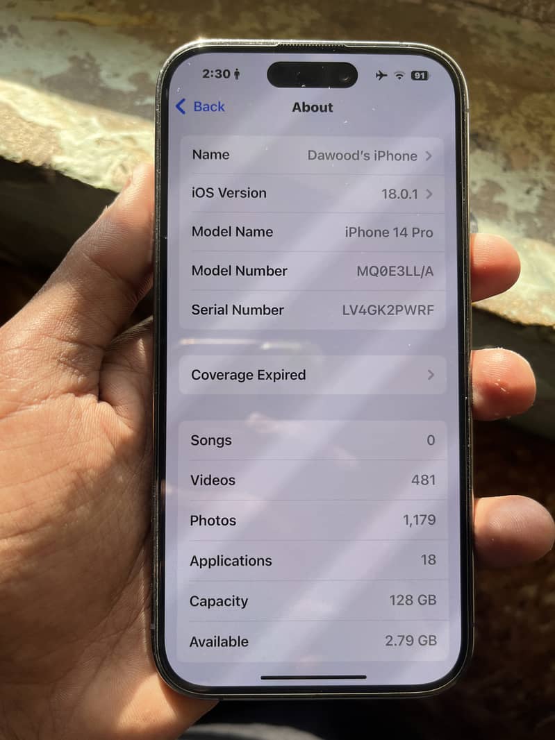 Iphone 14 pro 128GB NON PTA JV 8