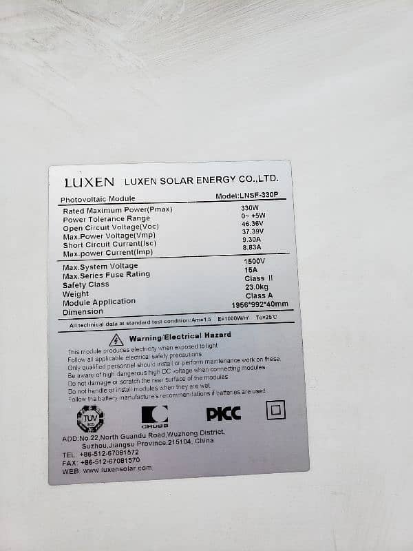 luxen solar panels 330w and tesla hybrid inverter 9