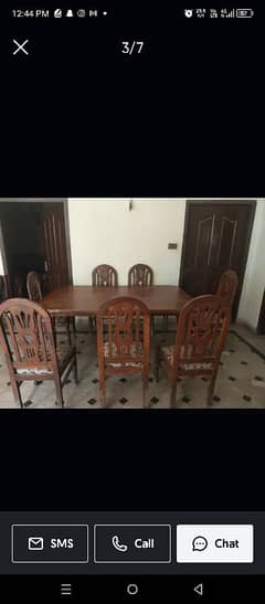 Solid wood dining table with 6 chairs